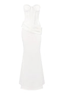 Linaeve Strapless Corset Maxi Two Piece Dress In White