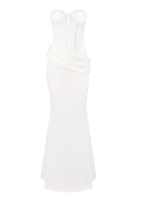 Linaeve Strapless Corset Maxi Two Piece Dress In White