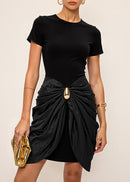 Corten Short Sleeve Ruched Mini Dress
