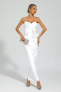 Kater Strapless Flower Bandage Dress