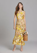 Paprika Embroidered Flower Midi Dress