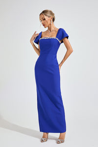 Syronix Marine Blue Diamond Bandage Dress