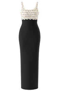 Isometry Floral Bustier Maxi Dress Black In Ivory