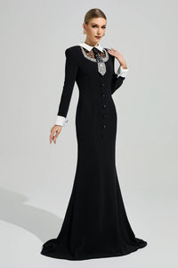 Orvandel Tie Crystal Embellished Maxi Dress