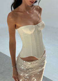Auvellis Corset Top & Sequin Skirt Set