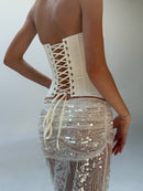 Auvellis Corset Top & Sequin Skirt Set