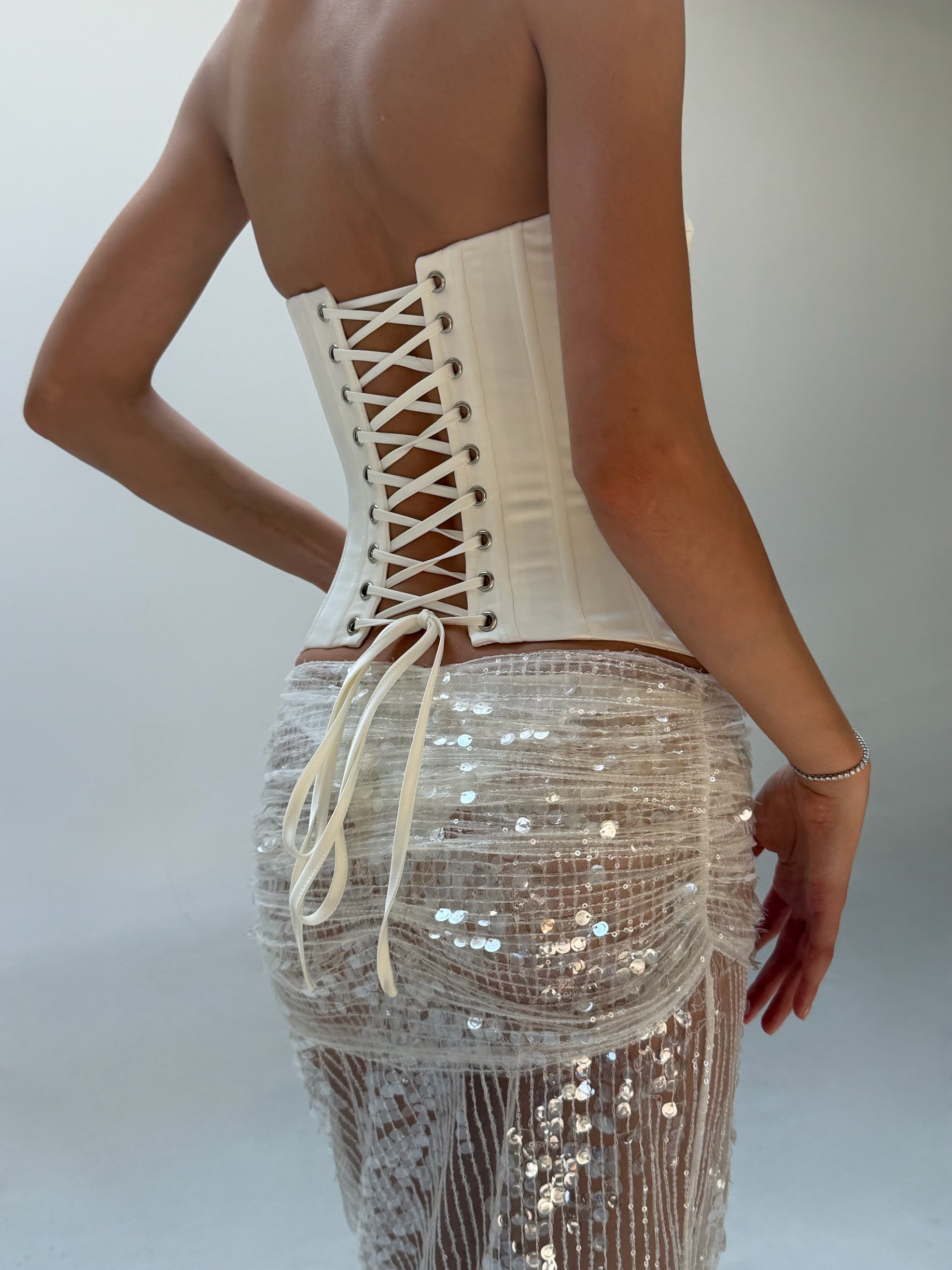 Auvellis Corset Top & Sequin Skirt Set