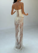 Auvellis Corset Top & Sequin Skirt Set