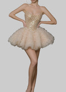 Maevorik Sequin Corset Puffy Mini Dress