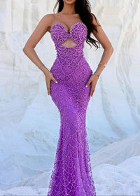 Alphine Embellished Maxi Dress In Magenta