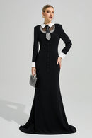 Orvandel Tie Crystal Embellished Maxi Dress