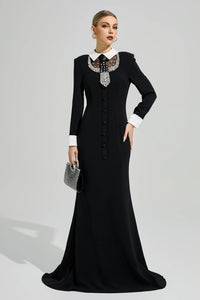 Orvandel Tie Crystal Embellished Maxi Dress