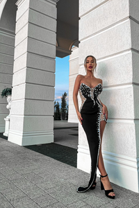 Blani Strapless Embellished Bandage Dress