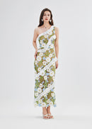 Catherine One Shoulder Flower Embroidered Maxi Dress