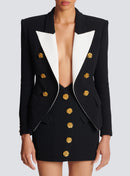 Dionte Slim-Fit Jacket With Roses Buttons In Black