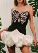 Cruze Black Bow Bandage Mini Dress