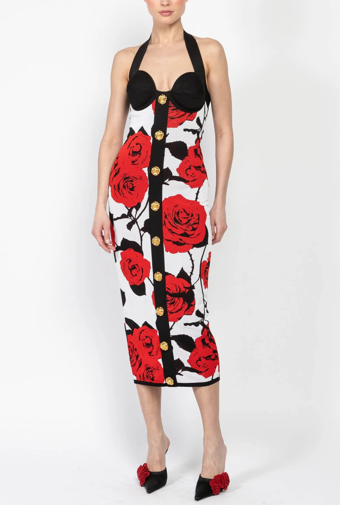 Corey Rose Jacquard Knit Bandage Midi Dress