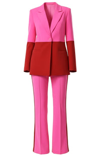Farrukh Colorblock Suit In Hot Pink Red