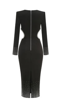 Rigby Crystal Embellished Cutout Midi Dress In Black