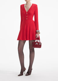 Gentry Pointelle Knit Mini Dress In Red