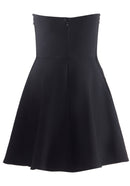 Zylar Crystal Strapless A Line Mini Dress In Black