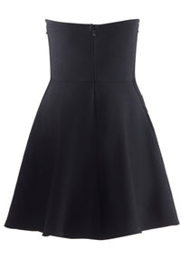 Zylar Crystal Strapless A Line Mini Dress In Black