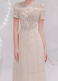 Ulysse Floral Embroidered Openwork Midi Dress