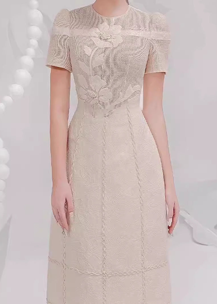 Ulysse Floral Embroidered Openwork Midi Dress