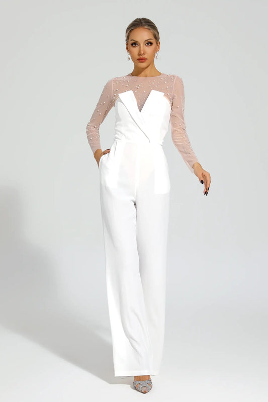 Paza Beaded Jumpsuit Two-Piece Set