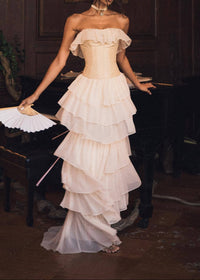 Koper Corseted Chiffon Maxi Dress Two-Piece Set