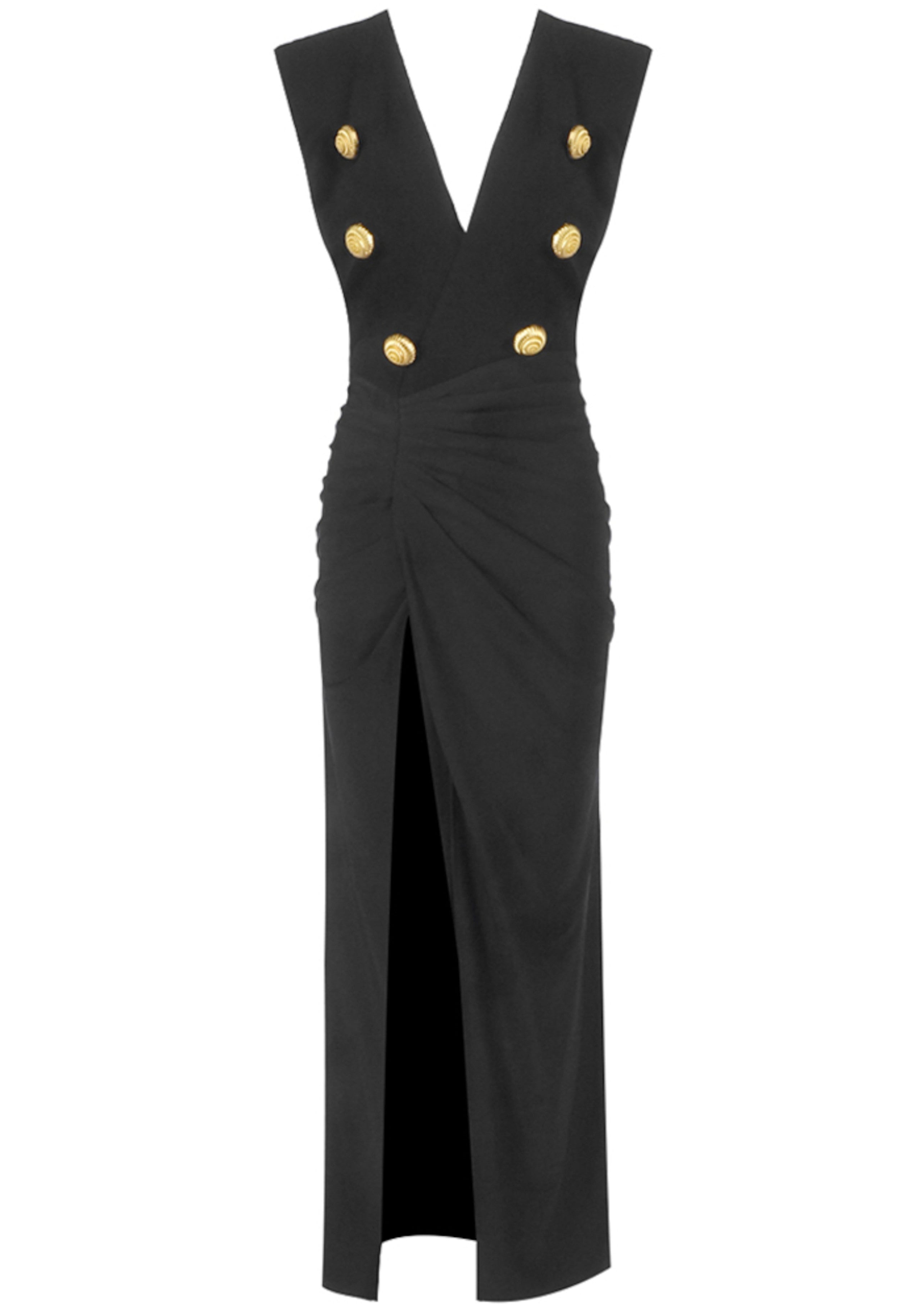 Hadya Button Detail Maxi Dress In Black