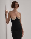 Shaylah Pearl Bustier Maxi Dress In Black