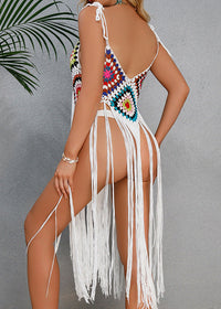 Irving Spaghetti Fringe Knitted Cover Up Dress