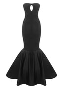 Caus Strapless Mermaid Maxi Dress In Black