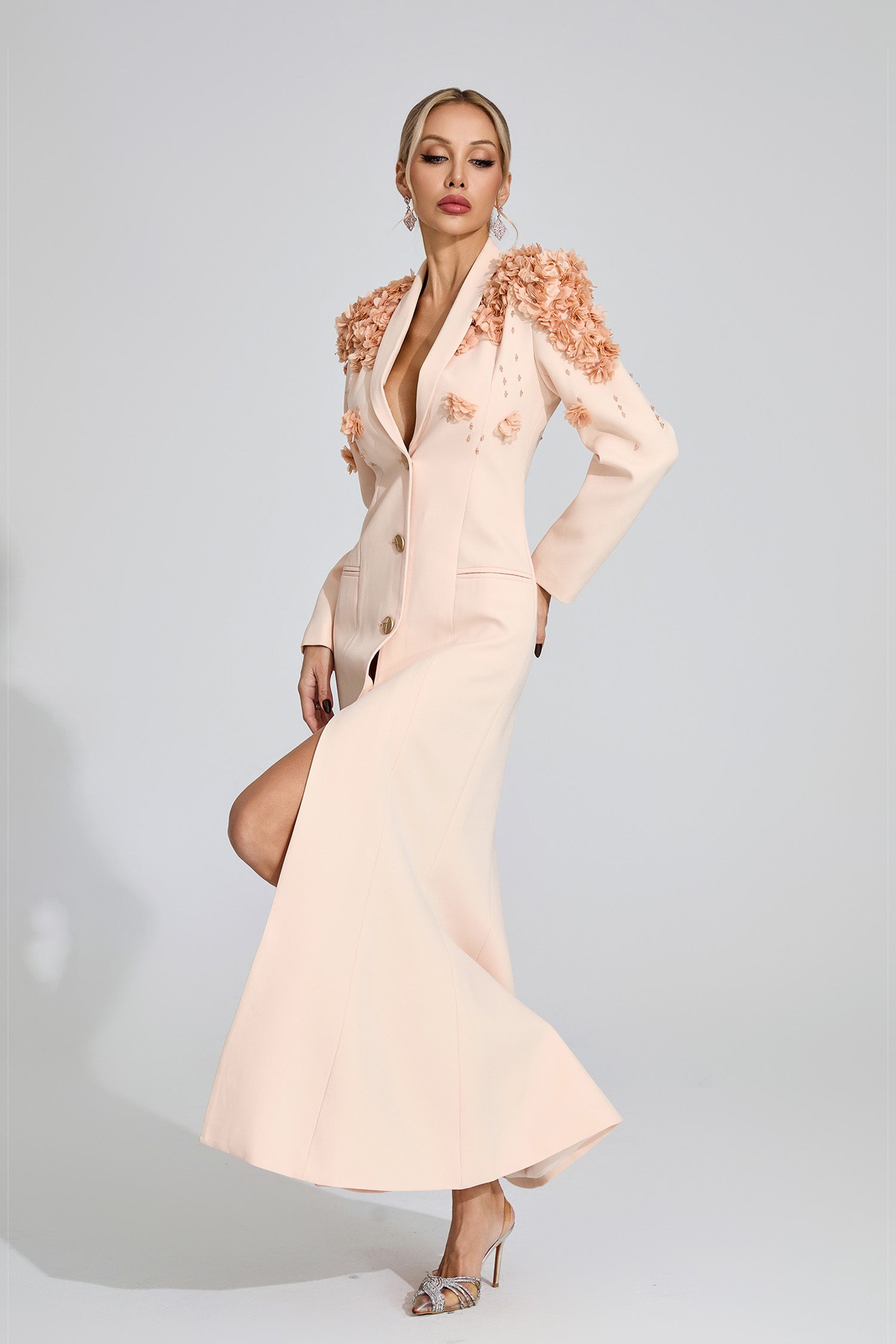 Jelia Long Sleeve Flower Maxi Dress