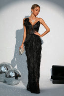 Texelle Lace Maxi Dress In Black