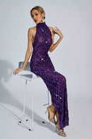 Cate Purple Diamond Maxi Dress
