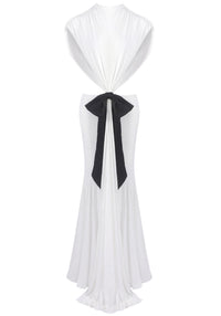 Dabney Bow Backless Maxi Dress In White