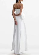 Abbott Strapless Bow Detail Maxi Dress In White