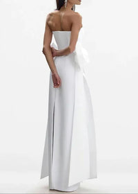 Abbott Strapless Bow Detail Maxi Dress In White