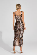 Hexis Animal Print Bustier Midi Dress