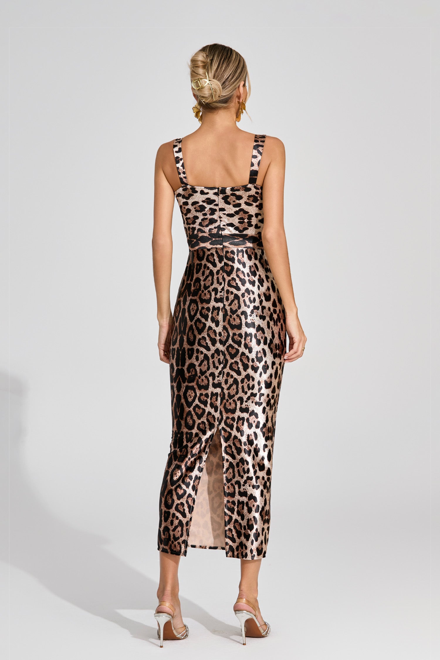 Hexis Animal Print Bustier Midi Dress