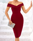Lenny Bardot Midi Dress In Burgundy