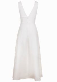 Dakari Crystal Embellished A Line Midi Dress In White