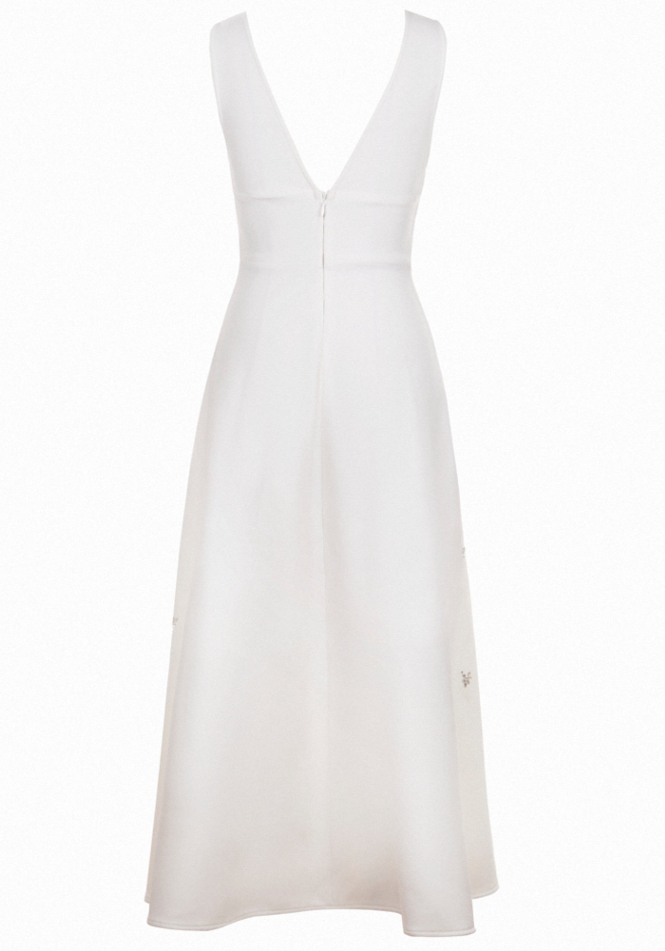 Dakari Crystal Embellished A Line Midi Dress In White