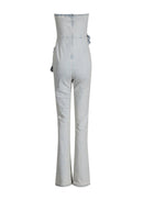 Shelyn Floral Denim Jumpsuit In Light Wash