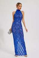 Cate Blue Diamond Maxi Dress