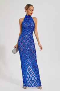 Cate Blue Diamond Maxi Dress