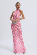 Cate Pink Diamond Maxi Dress