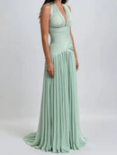 Jade Mint Green Gathered Maxi Dress